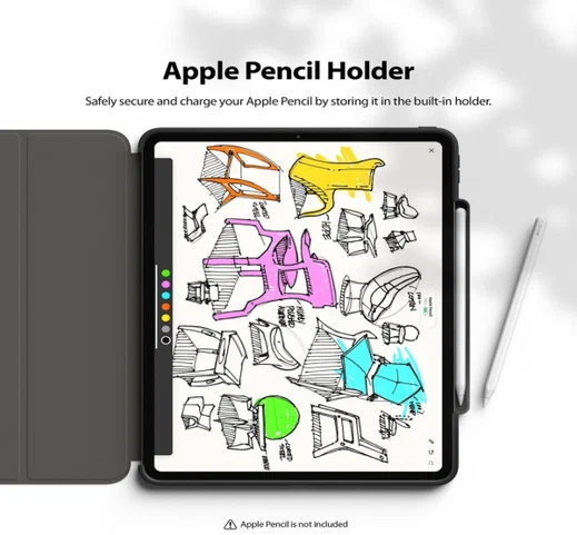 Ringke Smart Case iPad Pro 12.9 2018 / 2020 Hoesje met Standaard Zwart afbeelding 3