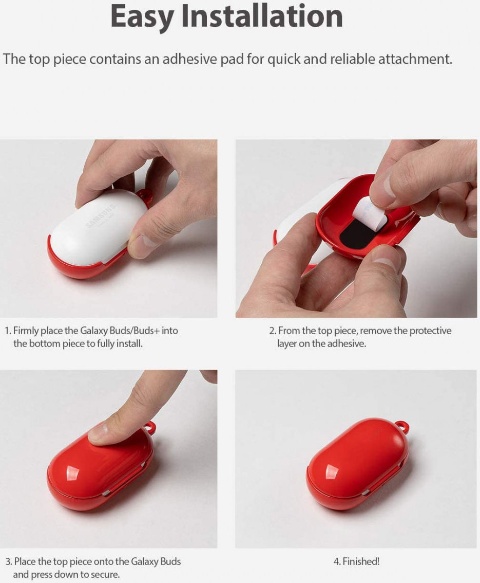 Ringke Samsung Galaxy Buds Stevig TPU Hoesje Rood afbeelding 8