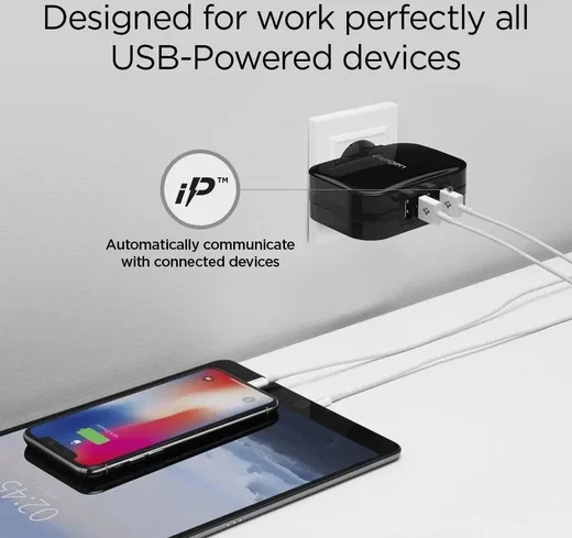 Spigen Essential F401 USB Oplader 34W met 4 Poorten Zwart afbeelding 4