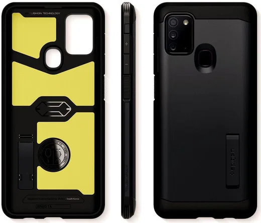 Spigen Tough Armor Samsung Galaxy A21s Hoesje Metal Slate afbeelding 3