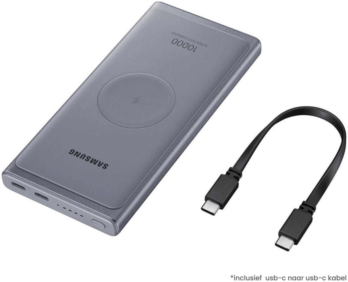 Originele Samsung 25W USB-C Wireless Powerbank 10.000 mAh Grijs afbeelding 5