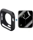Apple Watch 44MM Hoesje Flexibel TPU met Folie Screenprotector Zwart afbeelding 1