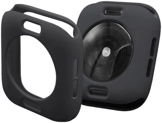 Apple Watch 44MM Hoesje Flexibel TPU met Folie Screenprotector Zwart afbeelding 7