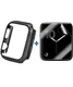 Apple Watch 40MM Hoesje Carbon TPU Bumper met Screenprotector Zwart afbeelding 1