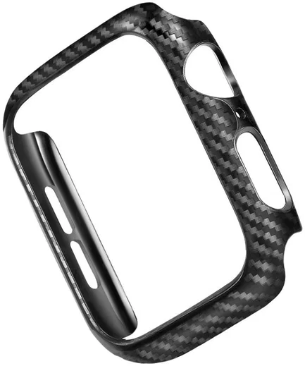 Apple Watch 40MM Hoesje Carbon TPU Bumper met Screenprotector Zwart afbeelding 4