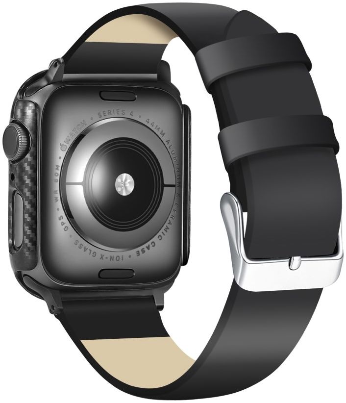 Apple Watch 40MM Hoesje Carbon TPU Bumper met Screenprotector Zwart afbeelding 5