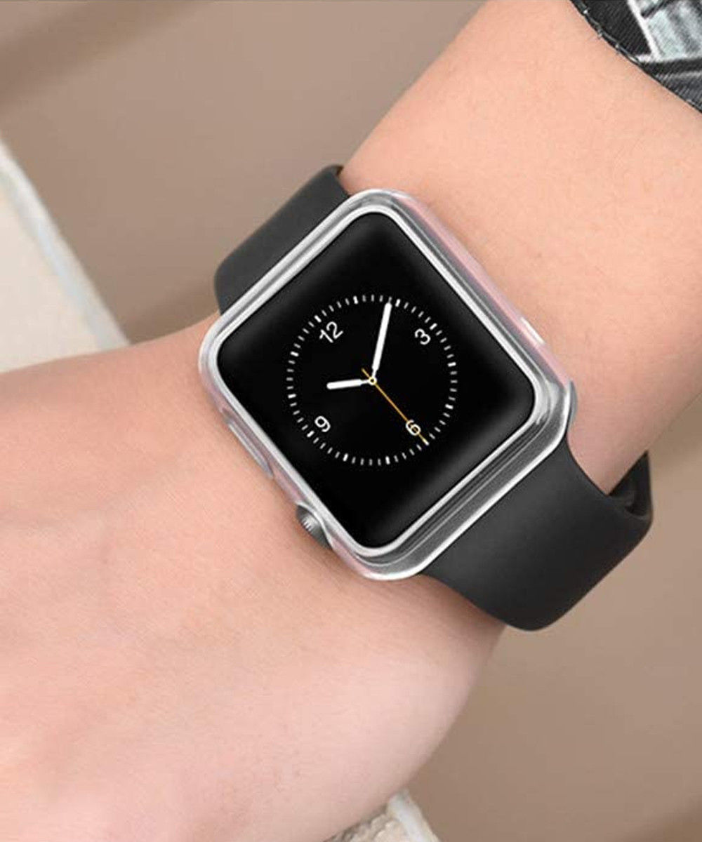 Apple Watch 44MM Hoesje Flexibel TPU met Folie Screenprotector Clear afbeelding 3