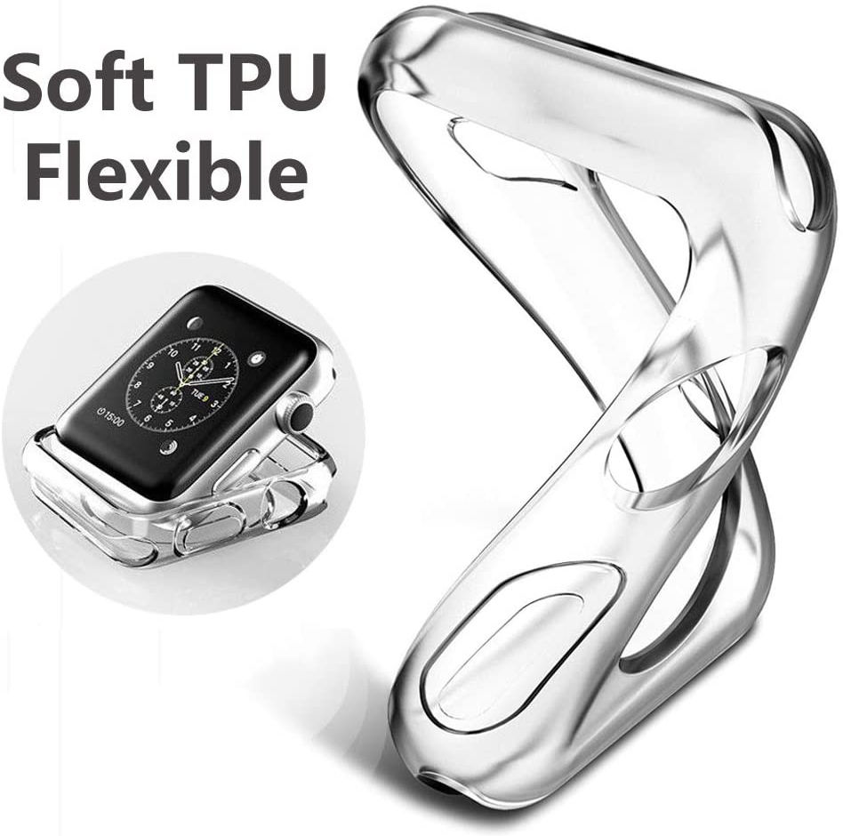 Apple Watch 44MM Hoesje Flexibel TPU met Folie Screenprotector Clear afbeelding 6