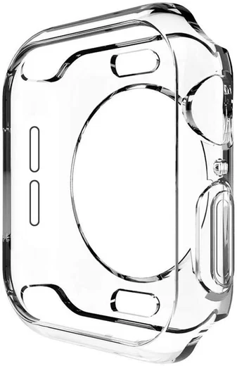 Apple Watch 44MM Hoesje Flexibel TPU met Folie Screenprotector Clear afbeelding 4