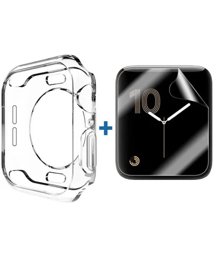 Apple Watch 40MM Hoesje (Flexibel TPU) met Folie Screenprotector - Clear afbeelding 1