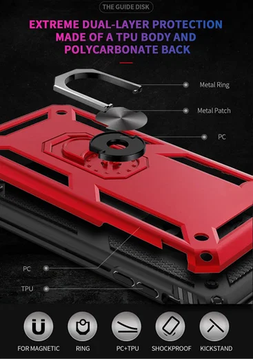 Apple iPhone SE (2020) / 8 / 7 Draaibaar Stand Hoesje TPU Rood afbeelding 3