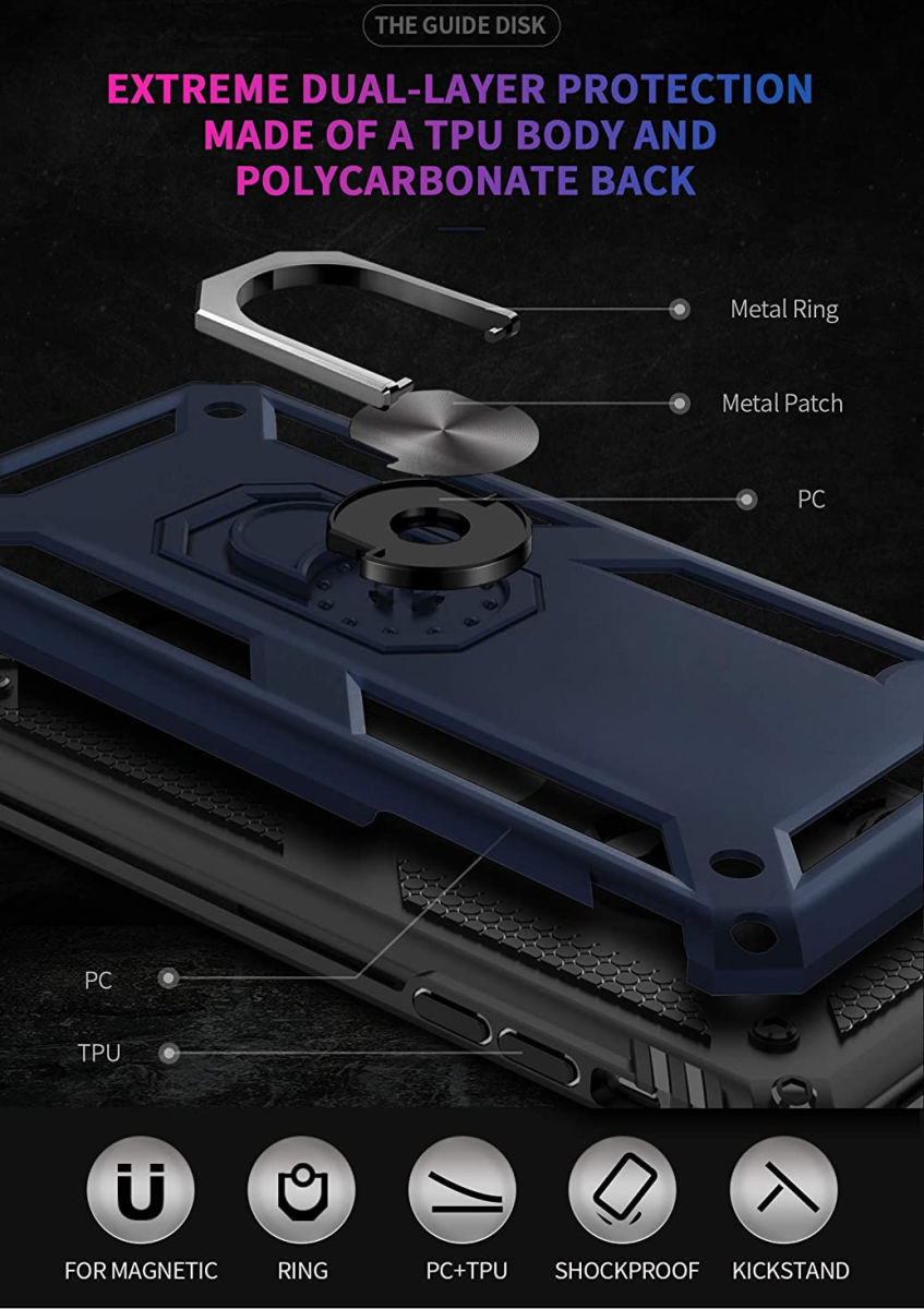 iPhone SE (2020/2022) / 8 / 7 Hoesje Kickstand TPU Donker Blauw afbeelding 4