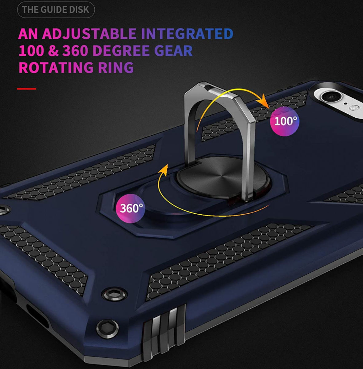 iPhone SE (2020/2022) / 8 / 7 Hoesje Kickstand TPU Donker Blauw afbeelding 5