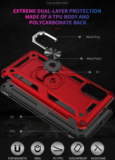 Samsung Galaxy A41 Hybride Hoesje met Kickstand Zwart afbeelding 5