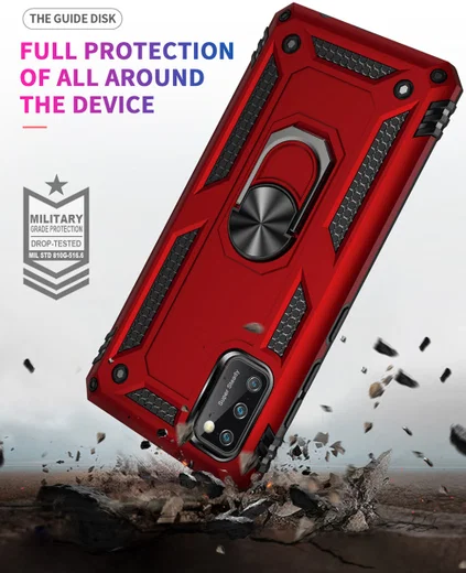 Samsung Galaxy A41 Hybride Hoesje met Kickstand Blauw afbeelding 2