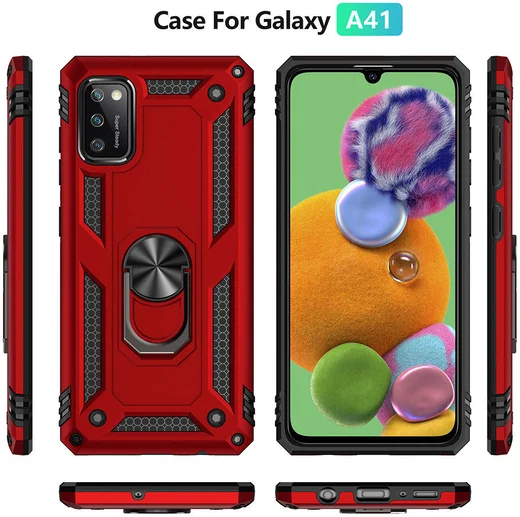 Samsung Galaxy A41 Hybride Hoesje met Kickstand Blauw afbeelding 7
