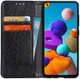 Samsung Galaxy A21s Crazy Horse Leather Wallet Case Zwart afbeelding 1