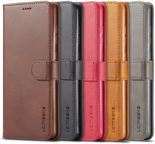 LC.IMEEKE Samsung Galaxy A41 Portemonnee Stand Hoesje Bruin afbeelding 6