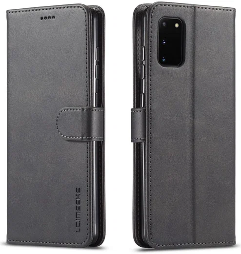LC.IMEEKE Samsung Galaxy A41 Portemonnee Stand Hoesje Zwart afbeelding 1