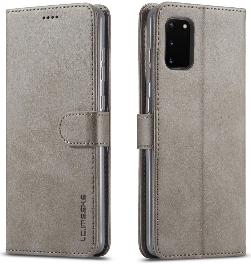 LC.IMEEKE Samsung Galaxy A41 Portemonnee Stand Hoesje Grijs afbeelding 1