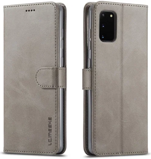LC.IMEEKE Samsung Galaxy A41 Portemonnee Stand Hoesje Grijs afbeelding 1