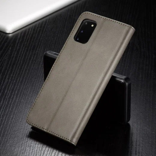 LC.IMEEKE Samsung Galaxy A41 Portemonnee Stand Hoesje Grijs afbeelding 5