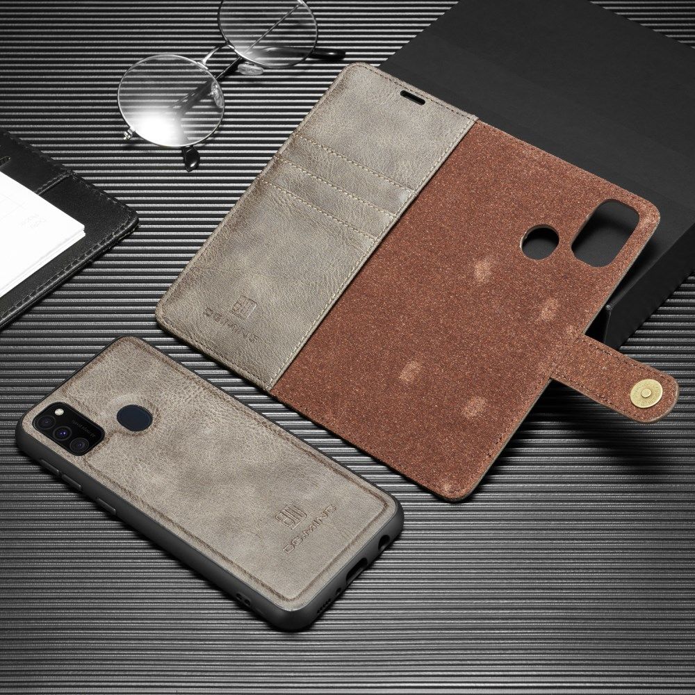 Samsung Galaxy M21 2-in-1 Bookcase en Back Cover Hoesje Grijs afbeelding 5