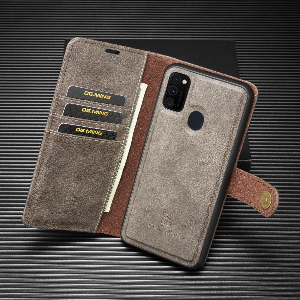 Samsung Galaxy M21 2-in-1 Bookcase en Back Cover Hoesje Grijs afbeelding 6