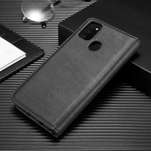 Samsung Galaxy M21 2-in-1 Bookcase en Back Cover Hoesje Zwart afbeelding 2