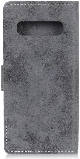 LG V60 ThinQ 5G Hoesje Retro Wallet Stand Kunst Leer Grijs afbeelding 3