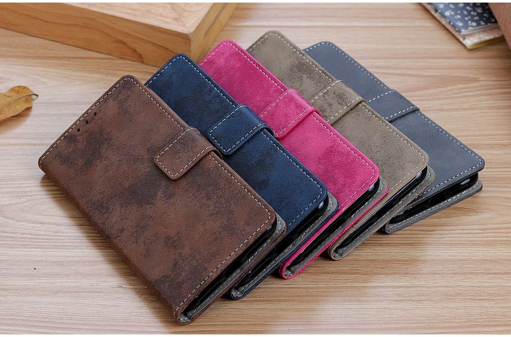 LG V60 ThinQ 5G Hoesje Retro Wallet Stand Kunst Leer Grijs afbeelding 5