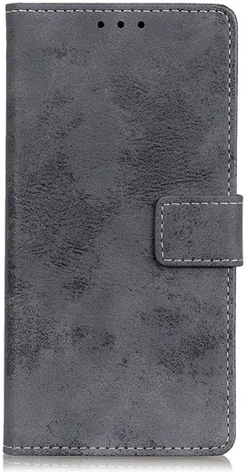 LG V60 ThinQ 5G Hoesje Retro Wallet Stand Kunst Leer Grijs afbeelding 6