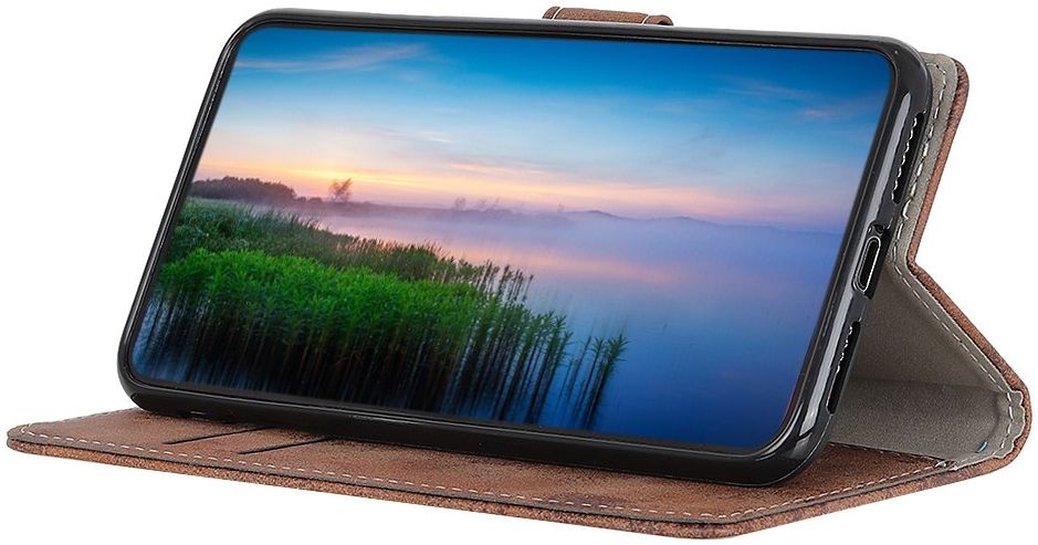 LG V60 ThinQ 5G Hoesje Retro Wallet Stand Kunst Leer Bruin afbeelding 12