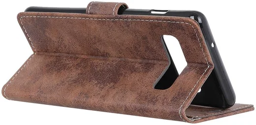 LG V60 ThinQ 5G Hoesje Retro Wallet Stand Kunst Leer Bruin afbeelding 2