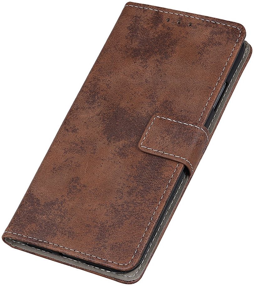 LG V60 ThinQ 5G Hoesje Retro Wallet Stand Kunst Leer Bruin afbeelding 9