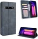 LG V60 Retro Stijl Kunstleren Portemonnee Hoesje Blauw afbeelding 9