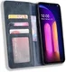 LG V60 Retro Stijl Kunstleren Portemonnee Hoesje Blauw afbeelding 1