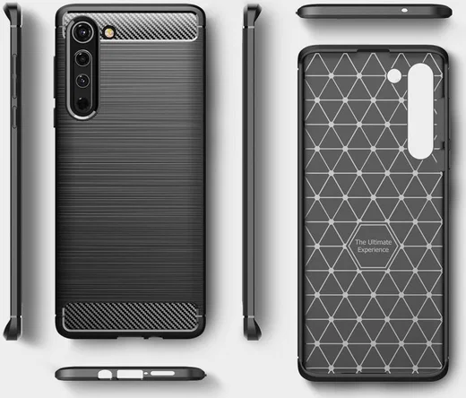 Motorola Edge Geborsteld TPU Hoesje Zwart afbeelding 5