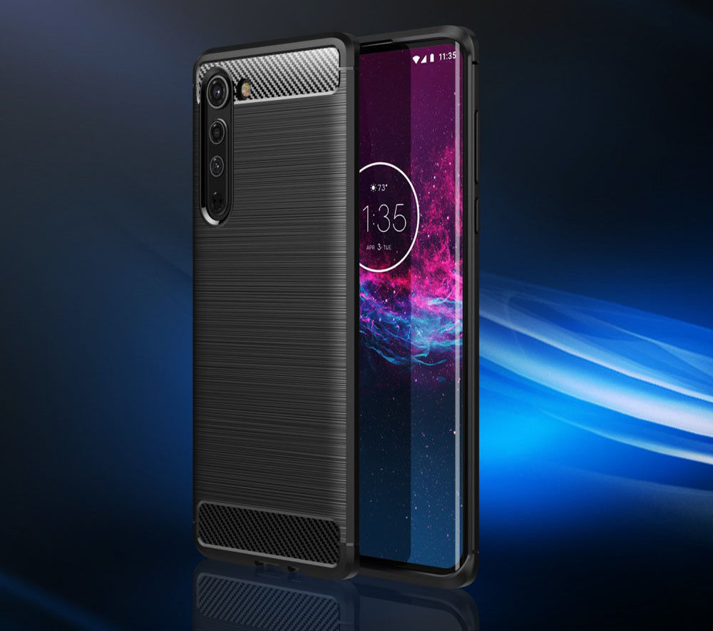 Motorola Edge Geborsteld TPU Hoesje Zwart afbeelding 7