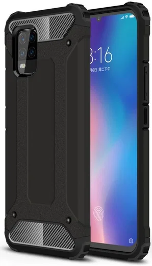 Xiaomi Mi 10 Lite Hoesje Shock Proof Hybride Back Cover Zwart afbeelding 1