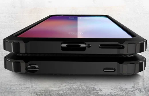 Xiaomi Mi 10 Lite Hoesje Shock Proof Hybride Back Cover Zwart afbeelding 2