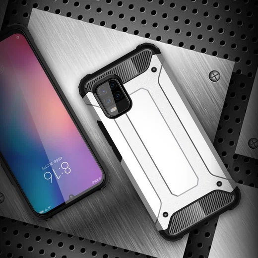 Xiaomi Mi 10 Lite Hoesje Shock Proof Hybride Back Cover Zilver afbeelding 7