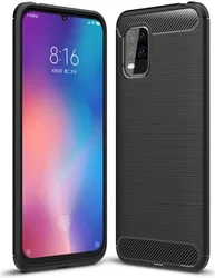 Xiaomi Mi 10 Lite Hoesje Geborsteld TPU fexibele Back Cover Zwart afbeelding