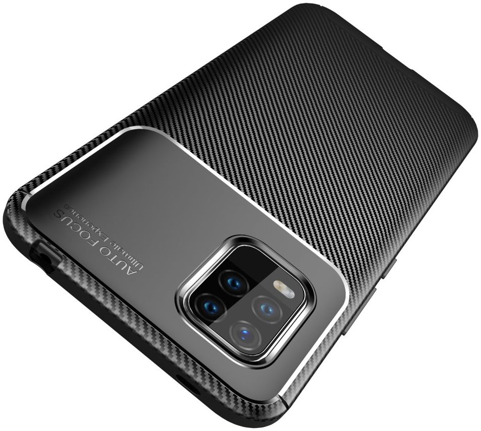 Xiaomi Mi 10 Lite Hoesje Geborsteld Carbon Flexibele Back Cover Zwart afbeelding 3