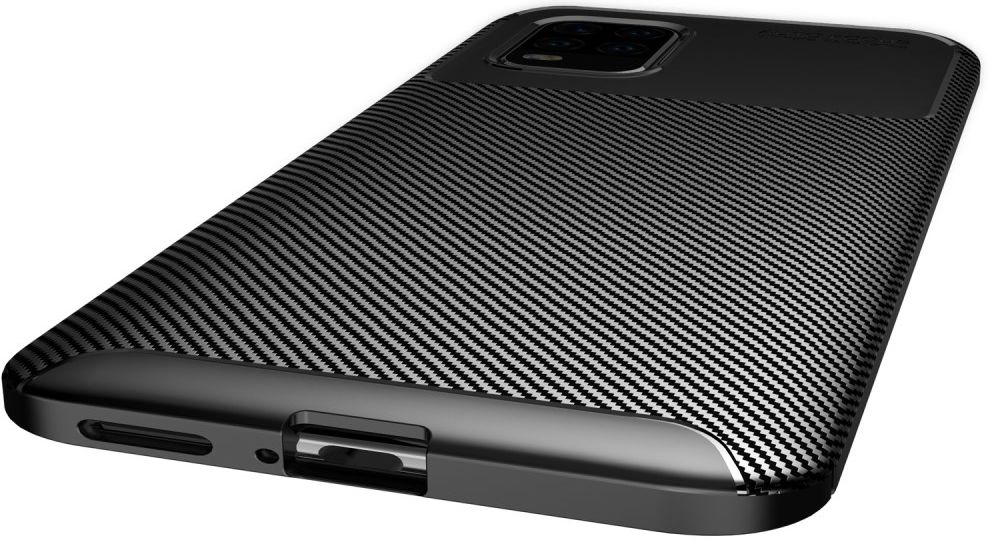 Xiaomi Mi 10 Lite Hoesje Geborsteld Carbon Flexibele Back Cover Zwart afbeelding 4