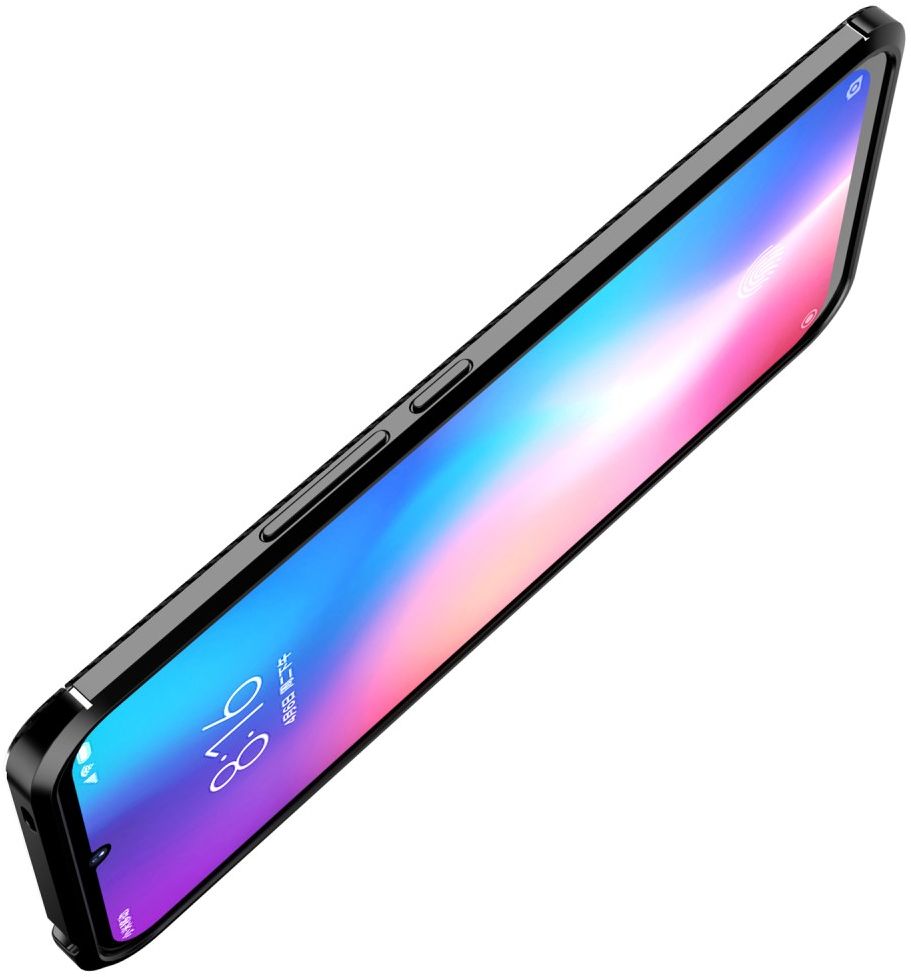 Xiaomi Mi 10 Lite Hoesje Geborsteld Carbon Flexibele Back Cover Zwart afbeelding 5