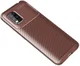 Xiaomi Mi 10 Lite Hoesje Geborsteld Carbon Flexibele Back Cover Bruin afbeelding 1