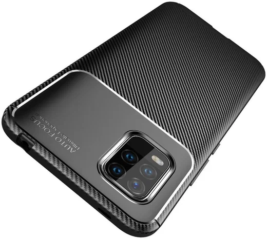 Xiaomi Mi 10 Lite Hoesje Geborsteld Carbon Flexibele Back Cover Bruin afbeelding 3