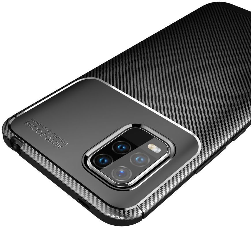 Xiaomi Mi 10 Lite Hoesje Geborsteld Carbon Flexibele Back Cover Bruin afbeelding 8