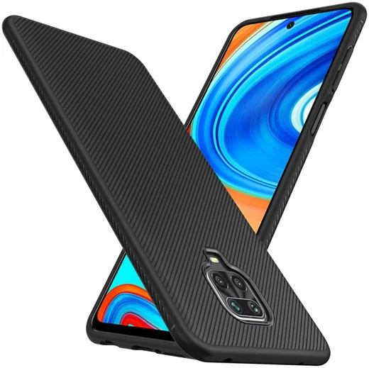 Xiaomi Note 9S / Pro Hoesje Texture TPU Zwart afbeelding 2